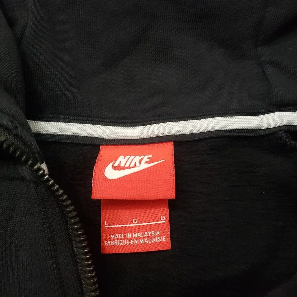 Nike Full Zip Hoodie Mens Large Black Fleece Athletic Sweatshirt Outdoors Gym